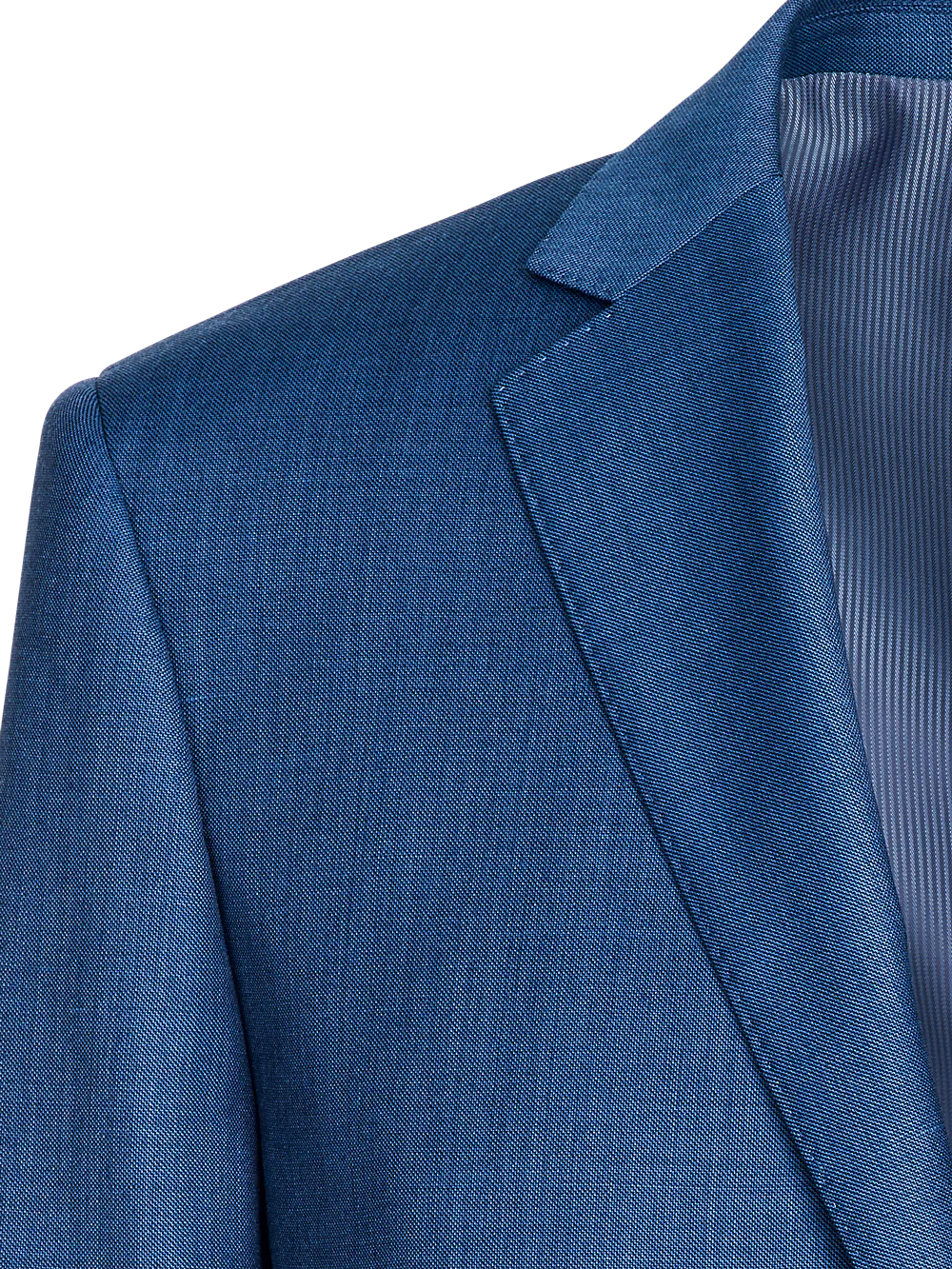 Tailored Fit Sharkskin Notch Lapel Suit Jacket - Slate Blue