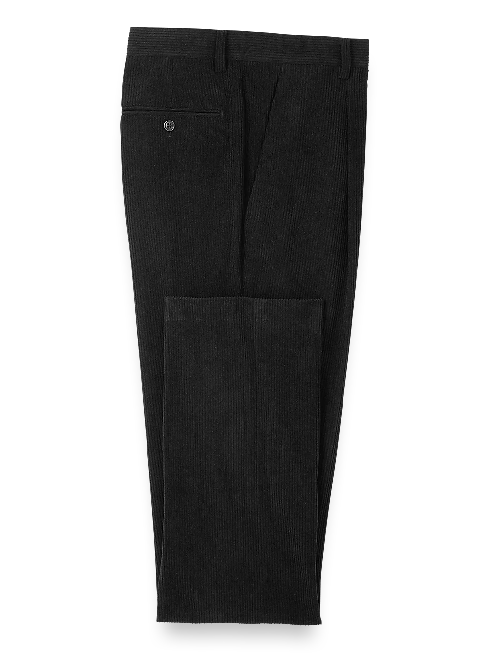 Corduroy Single Pleated Suit Pants - Black