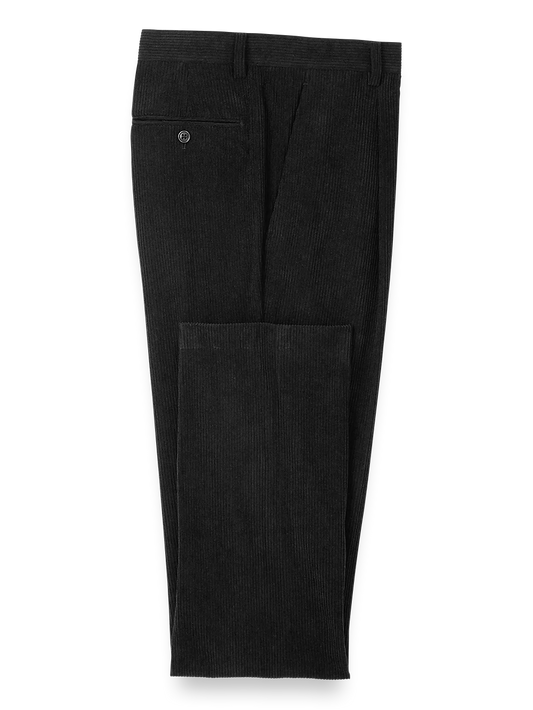 Corduroy Single Pleated Suit Pants - Black