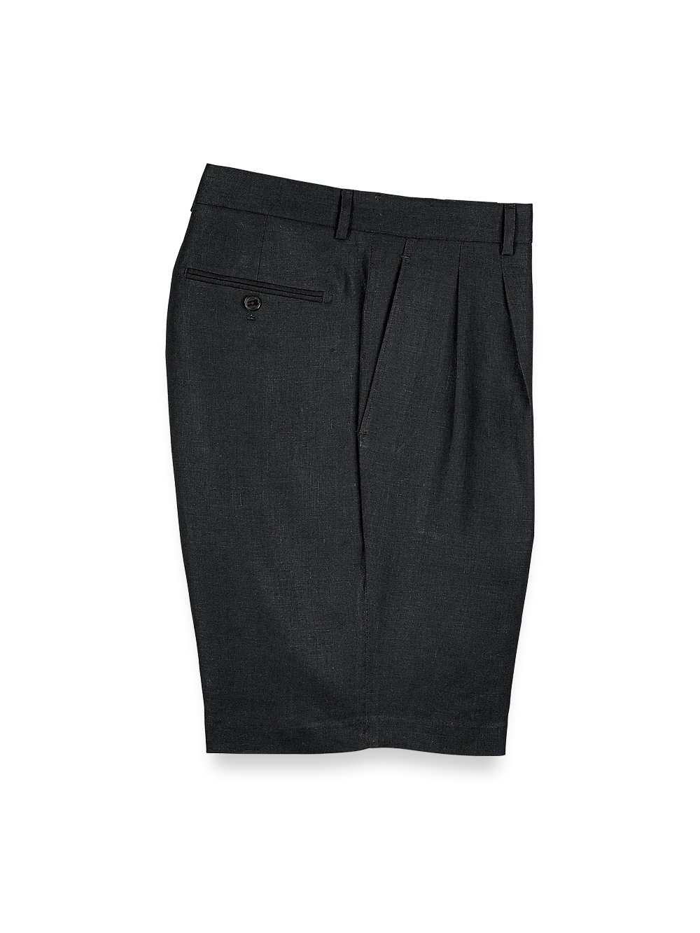 Linen Pleated Shorts - Black