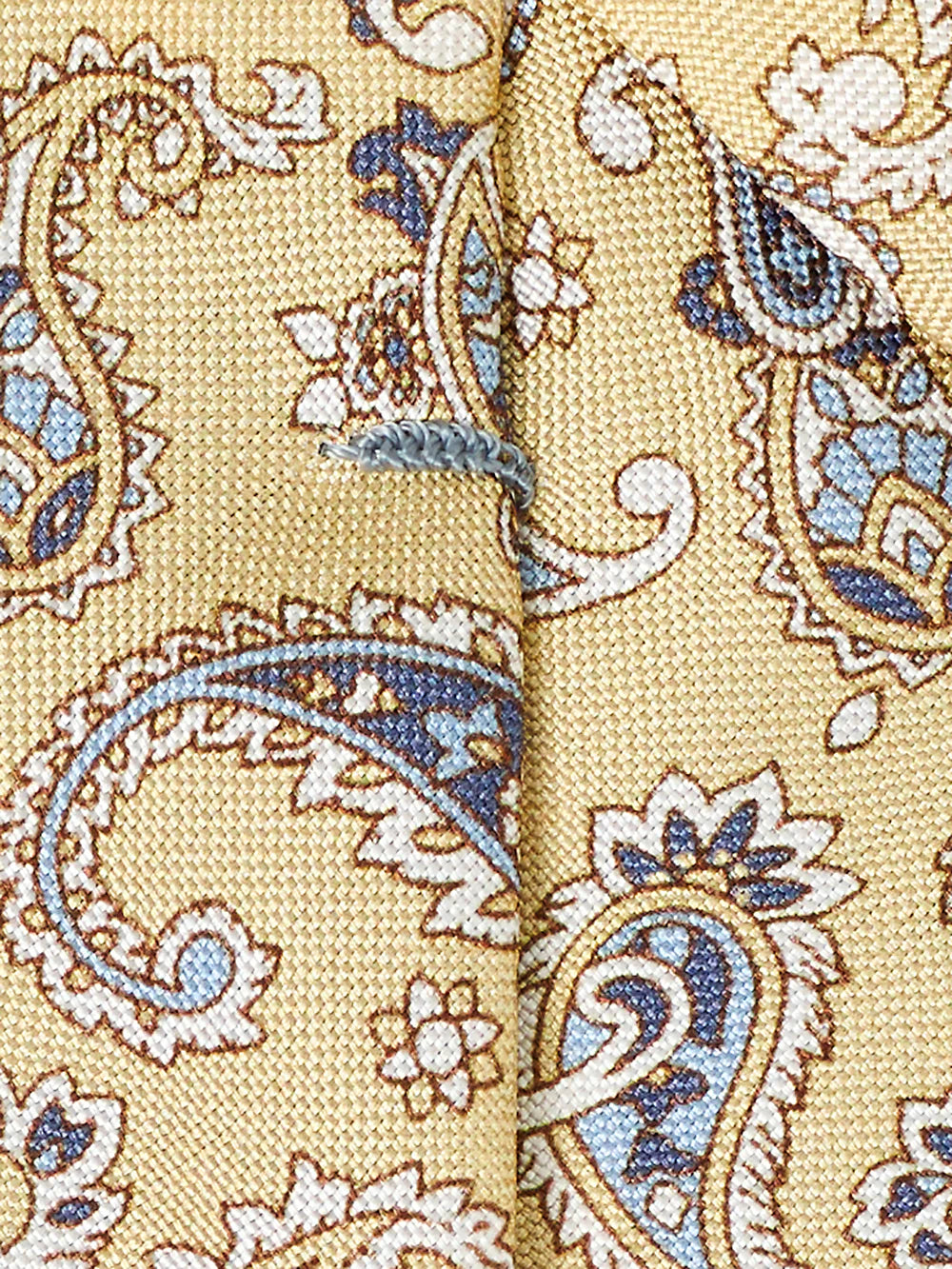 Paisley Woven Silk Tie - Yellow/blue