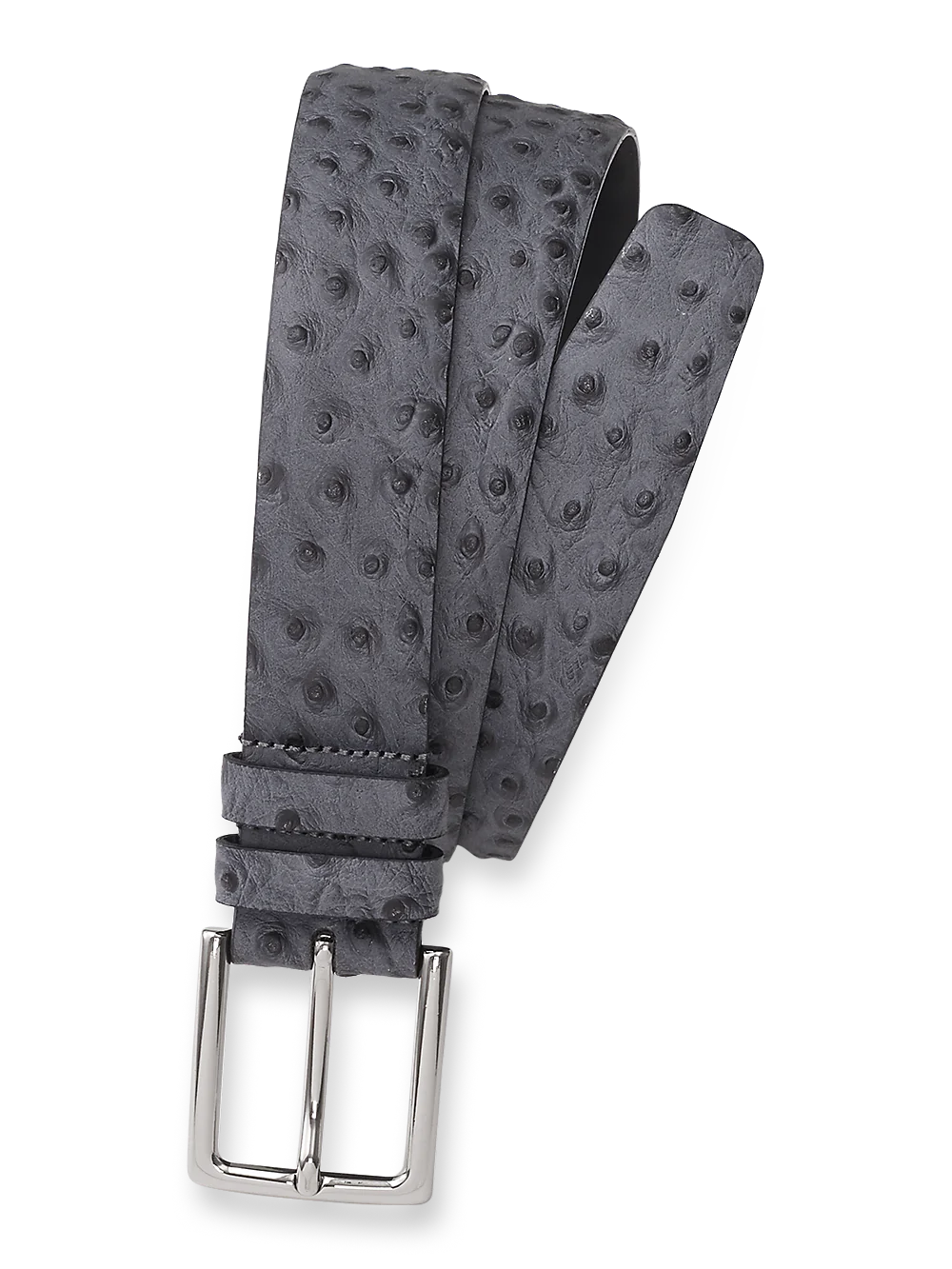 Ostrich Embossed Belt - Grey