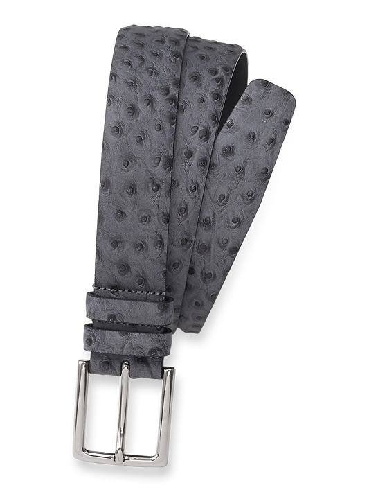 Ostrich Embossed Belt - Grey