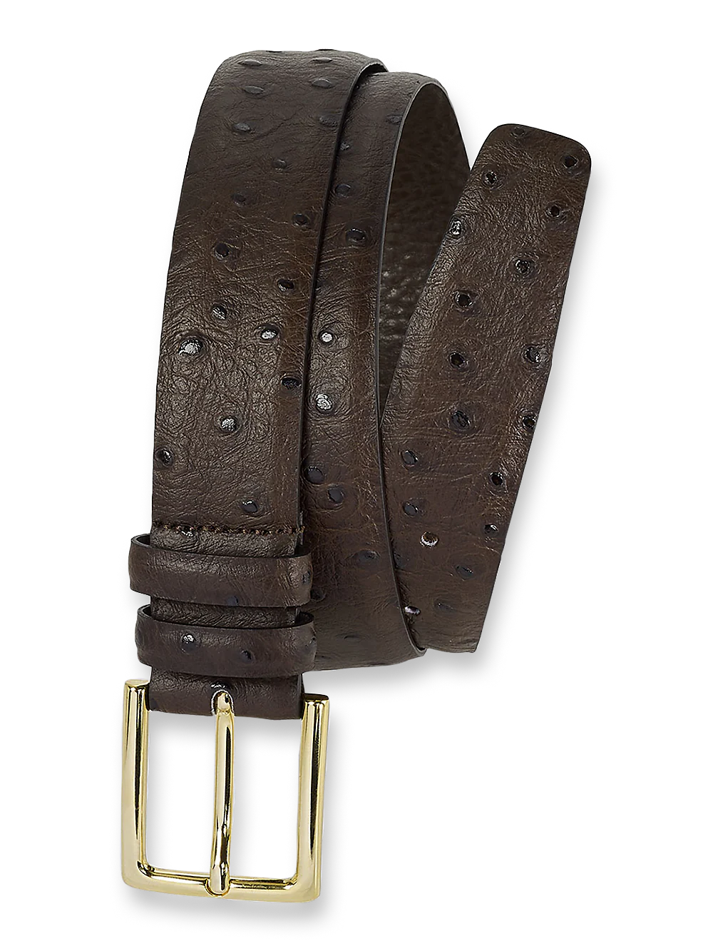 Ostrich Embossed Belt - Brown