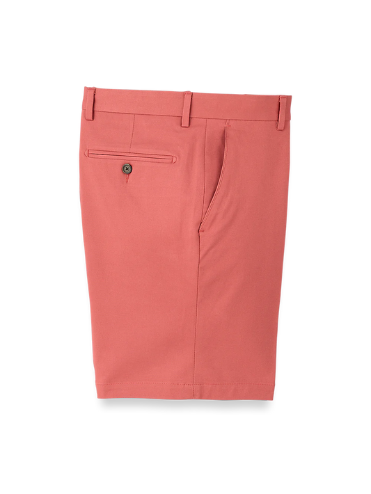 Cotton Stretch Twill Flat Front Shorts - Rose