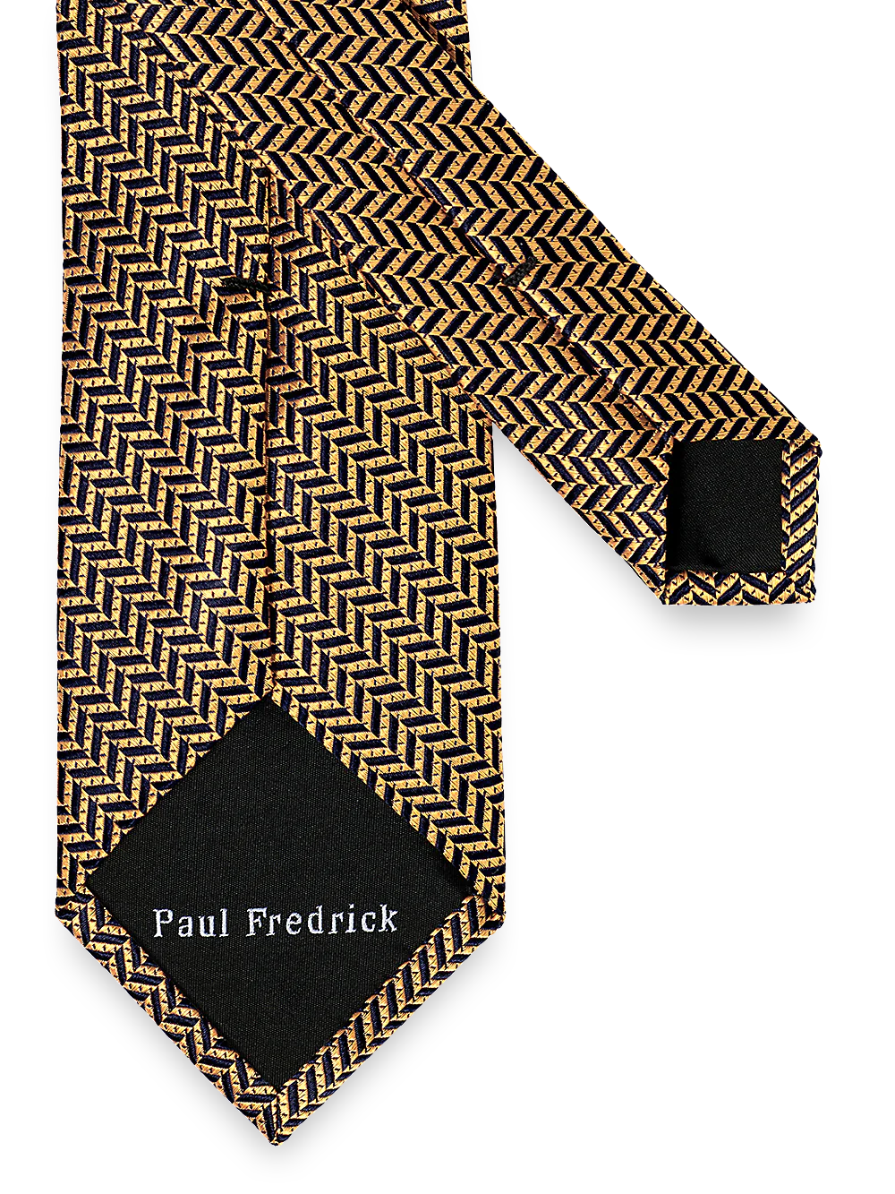 Herringbone Woven Silk Tie - Gold