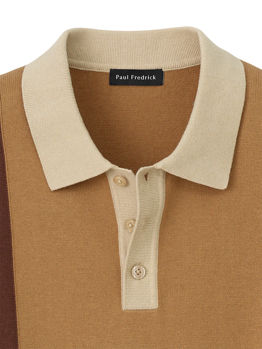 Cotton Three Button Polo - Brown