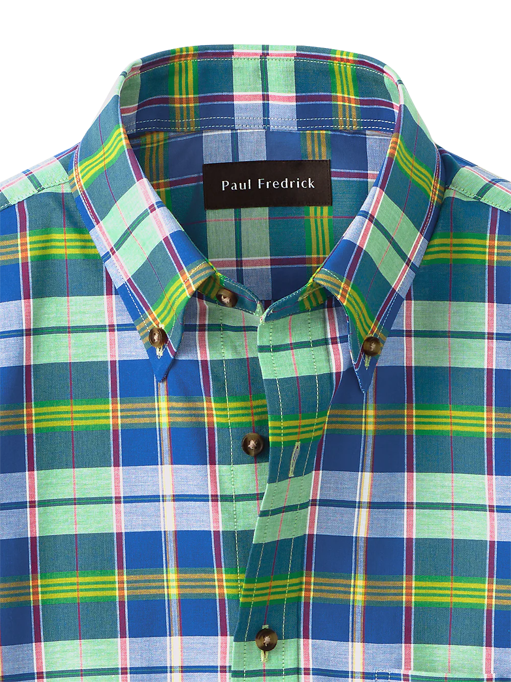 Cotton Madras Plaid Casual Shirt - Green Multi