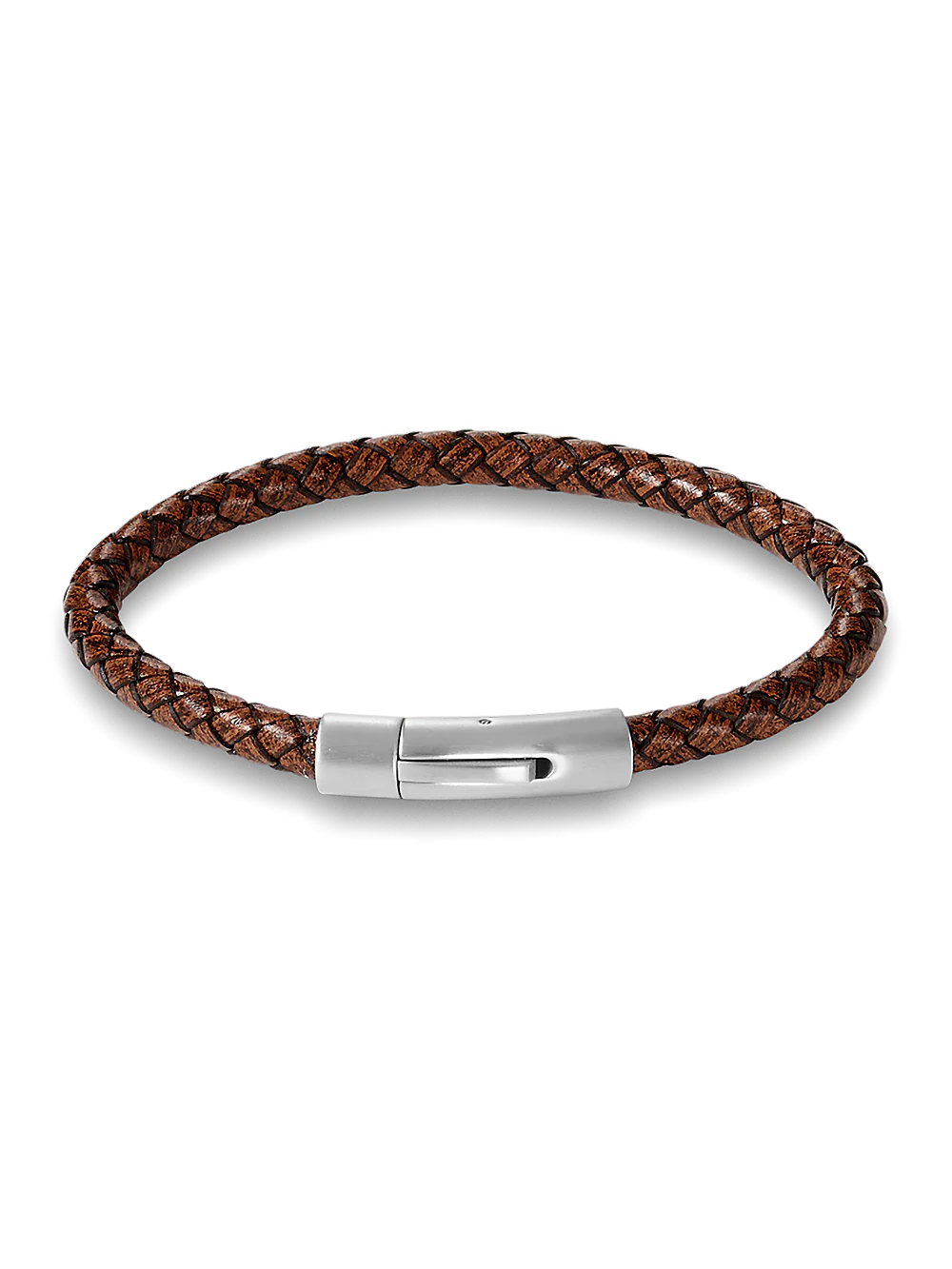 Woven Leather Bracelet - Brown