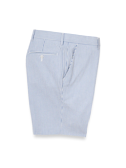 Cotton Seersucker Shorts - Blue Stripe