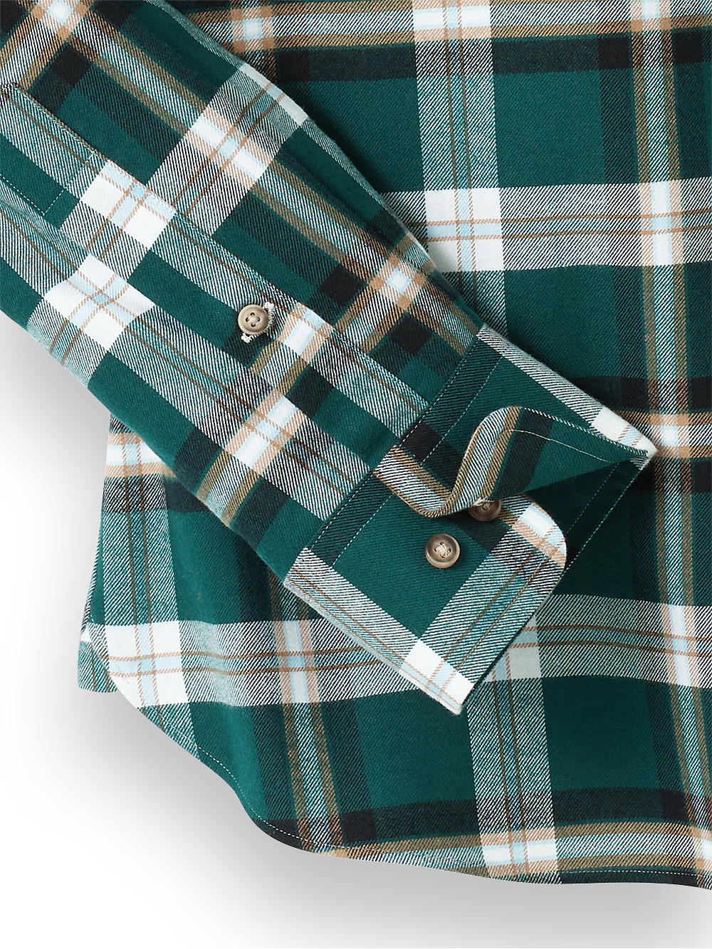 Brushed Twill Plaid Casual Shirt - Green