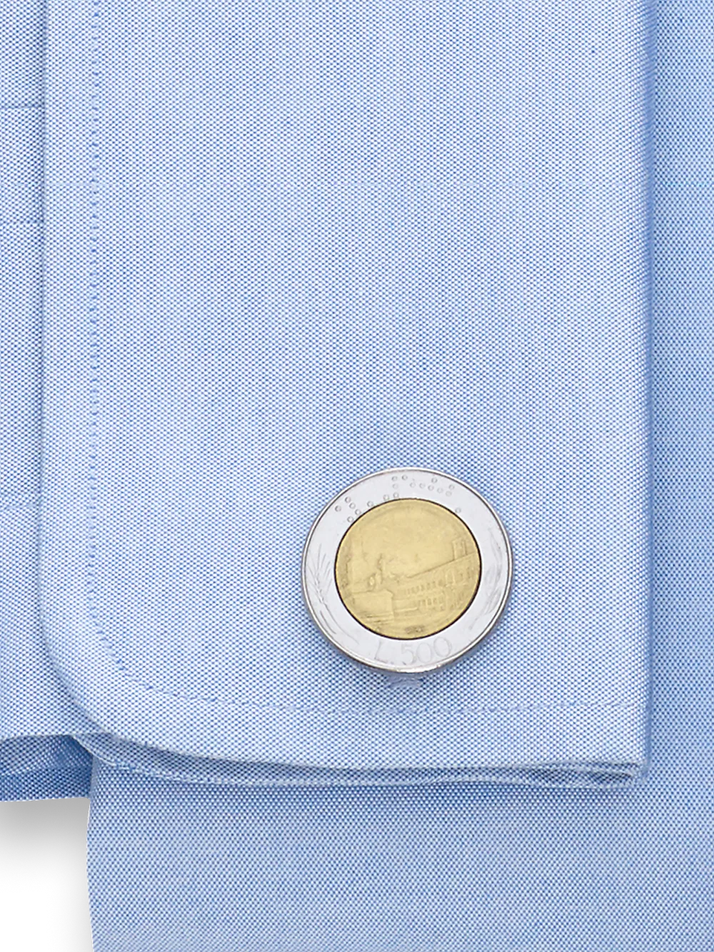 Genuine Italian 500 Lire Coin Cufflinks - Silver/gold