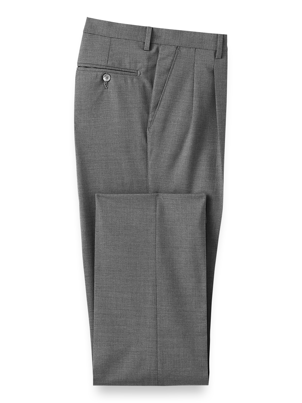 Tropical Weight Wool Pleated Pants - Grey