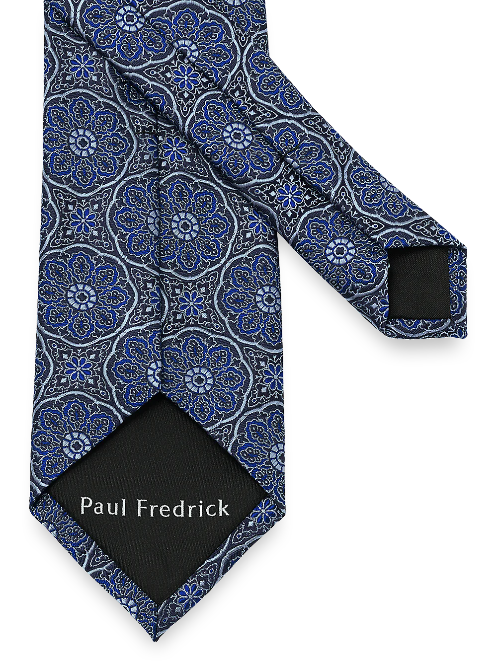 Medallion Woven Silk Tie - Blue