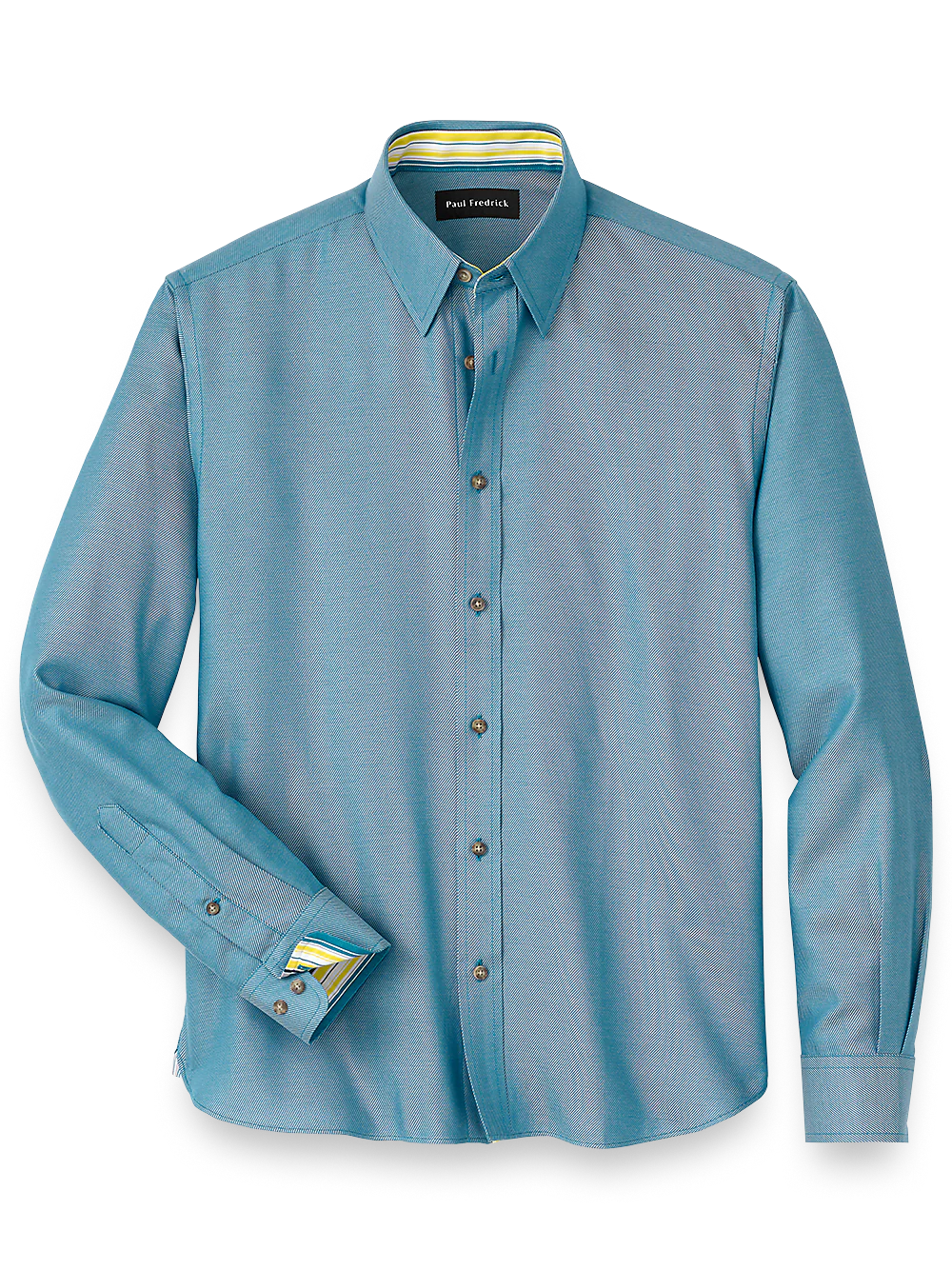 Cotton Solid Casual Shirt With Contrast Trim - Teal