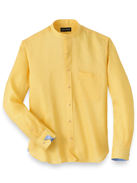 Linen Solid Casual Shirt - Yellow