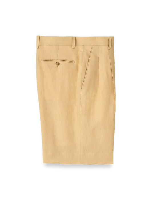 Linen Pleated Shorts - Maze