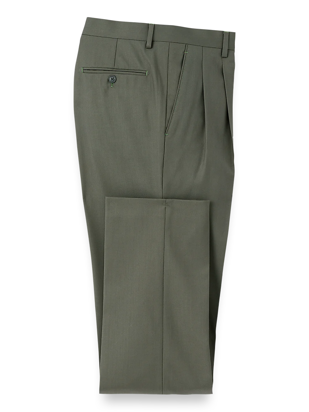 Travel Pleated Pants - Olive