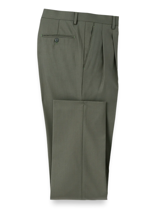 Travel Pleated Pants - Olive