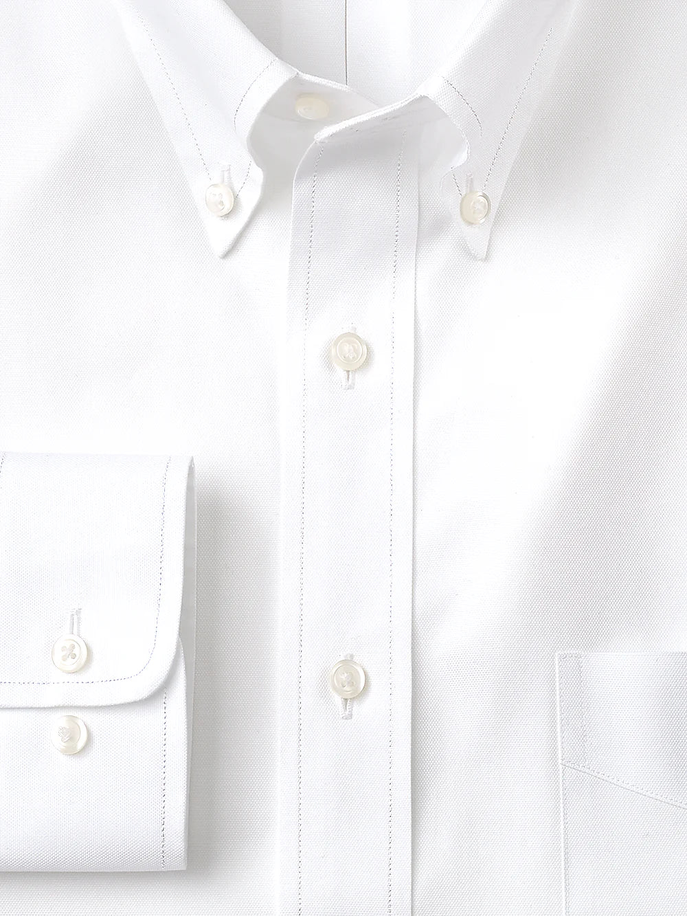 Slim Fit Superfine Egyptian Cotton Solid Color Button Down Collar Dress Shirt - White