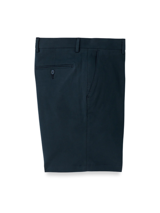 Cotton Stretch Twill Flat Front Shorts - Ink