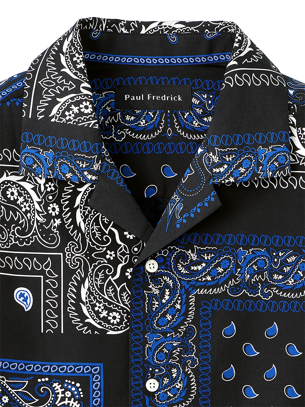 Cotton Paisley Print Casual Shirt - Black