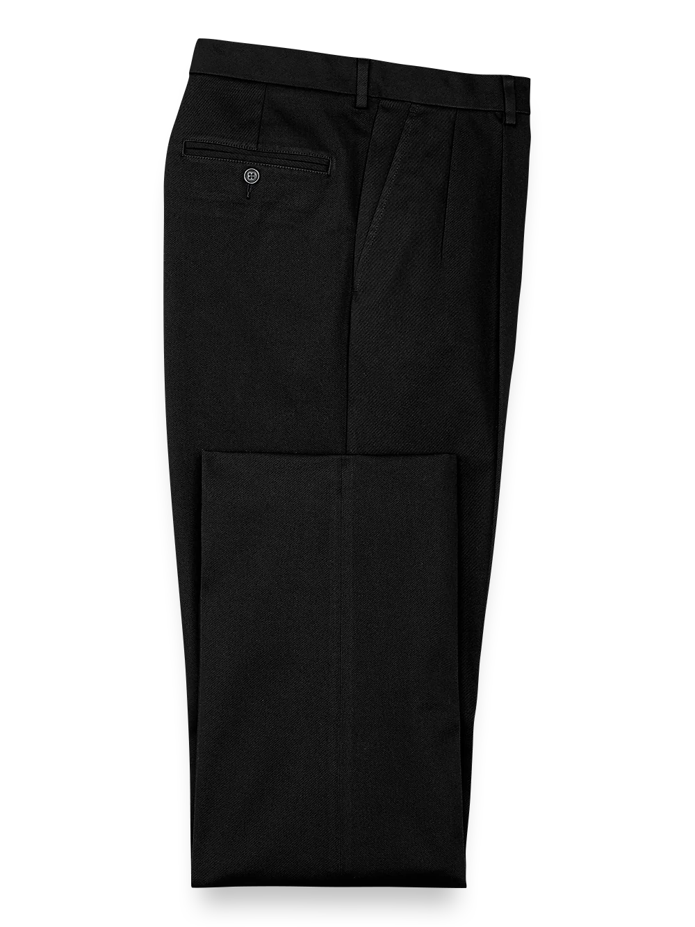 Impeccable Cotton Chino Pleated Pants - Black