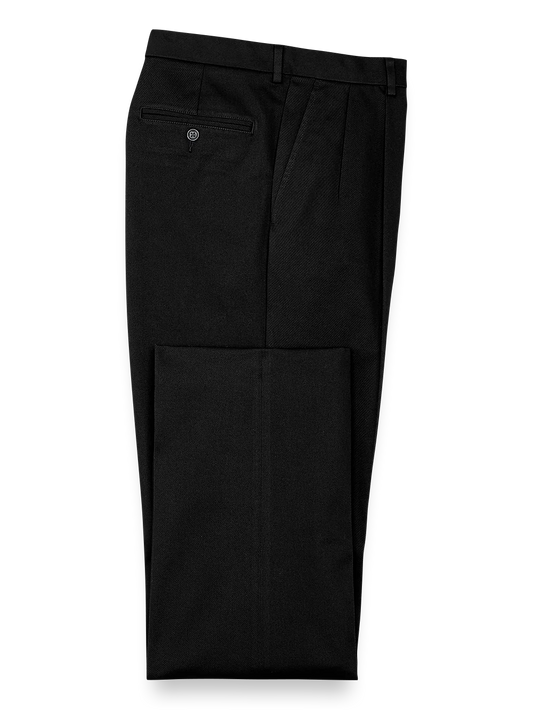 Impeccable Cotton Chino Pleated Pants - Black