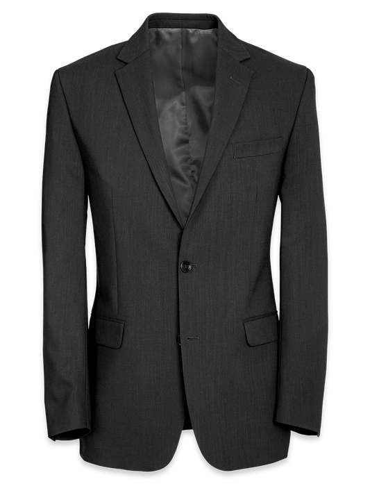 Classic Fit Essential Wool Notch Lapel Suit Jacket - Black