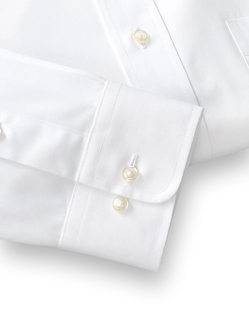 Pure Cotton Broadcloth Solid Color Straight Collar Dress Shirt - Blue