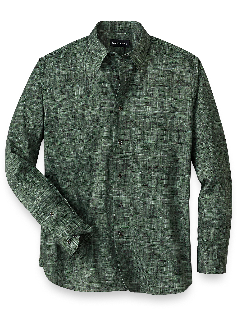 Cotton Abstract Print Casual Shirt - Green