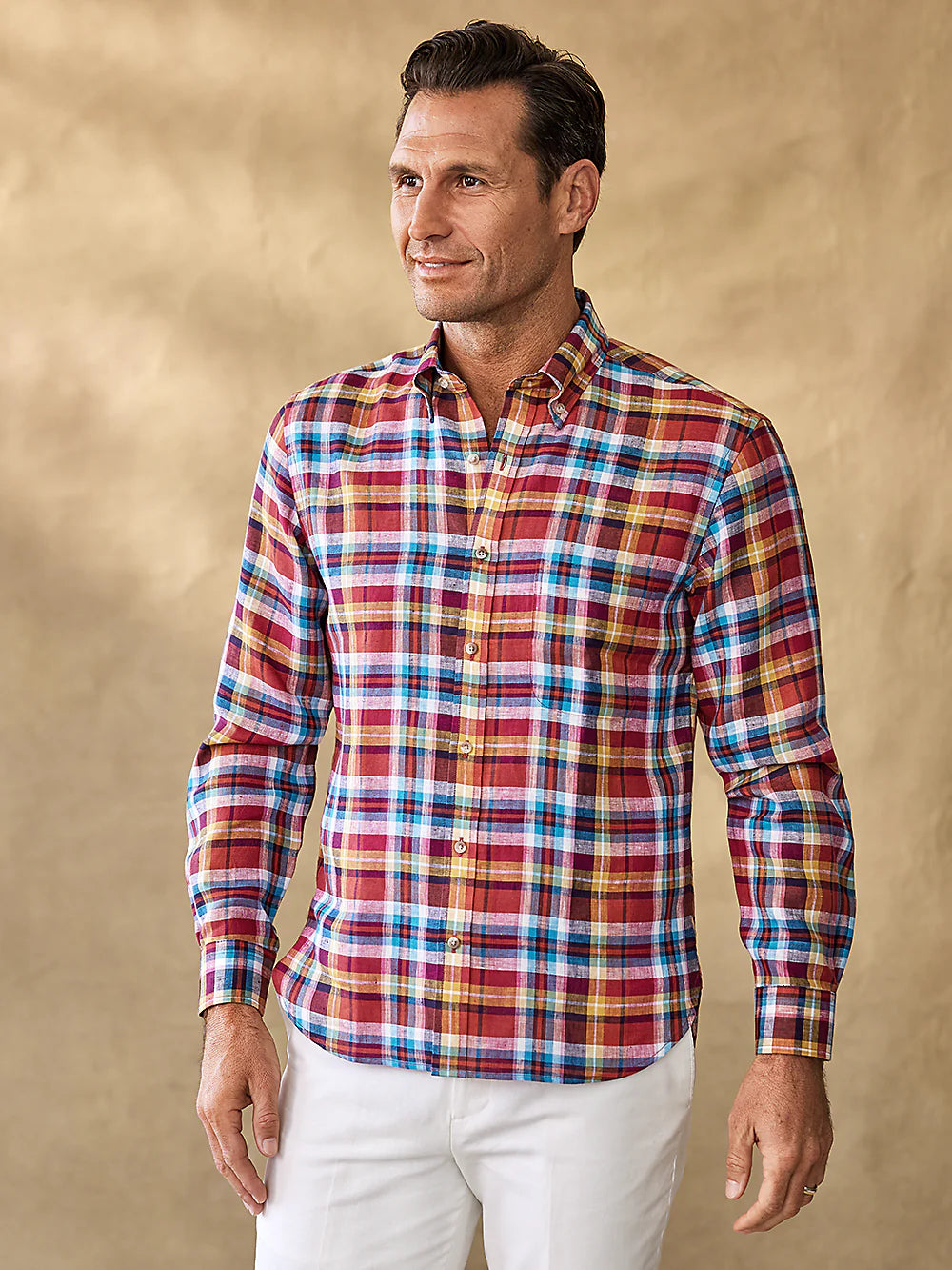 Linen Plaid Casual Shirt - Multi