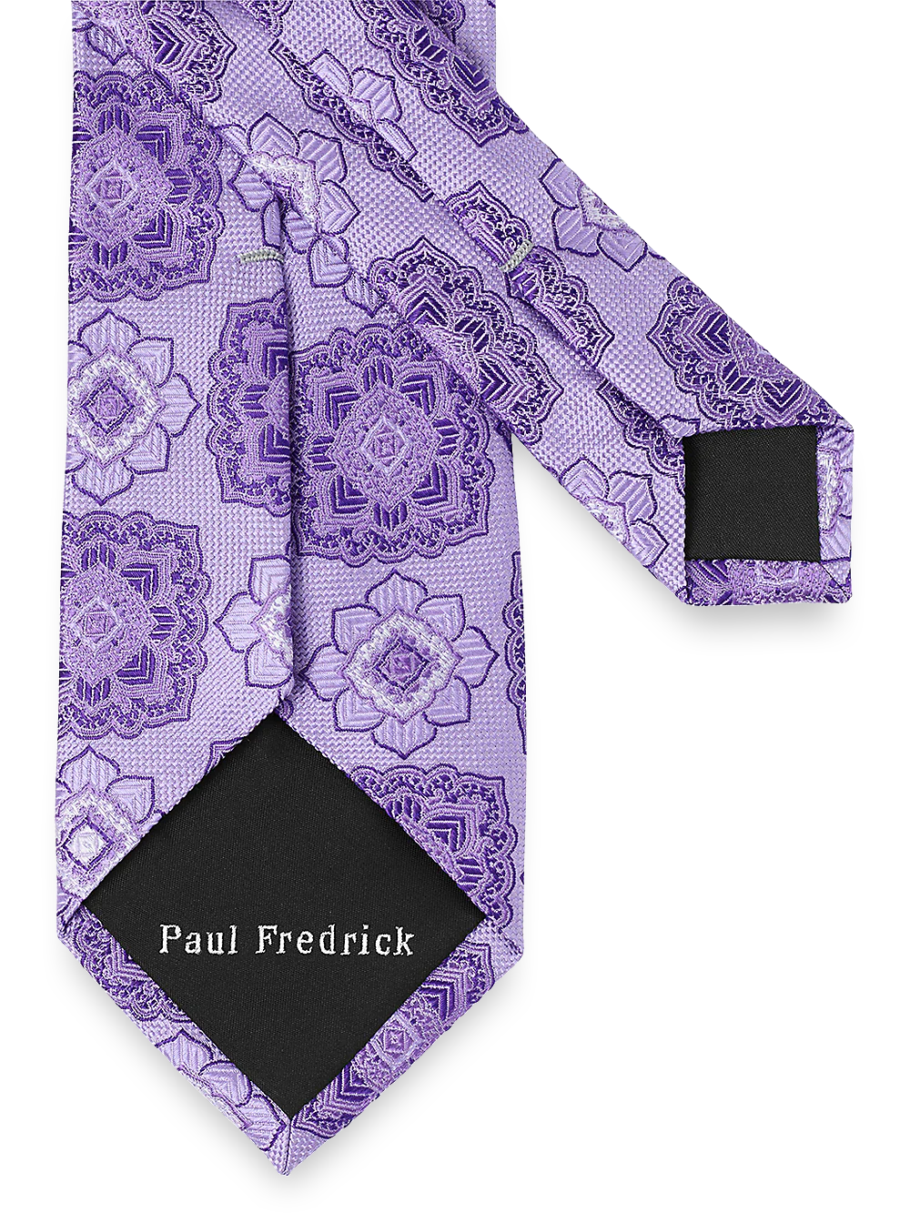 Medallion Woven Silk Tie - Purple