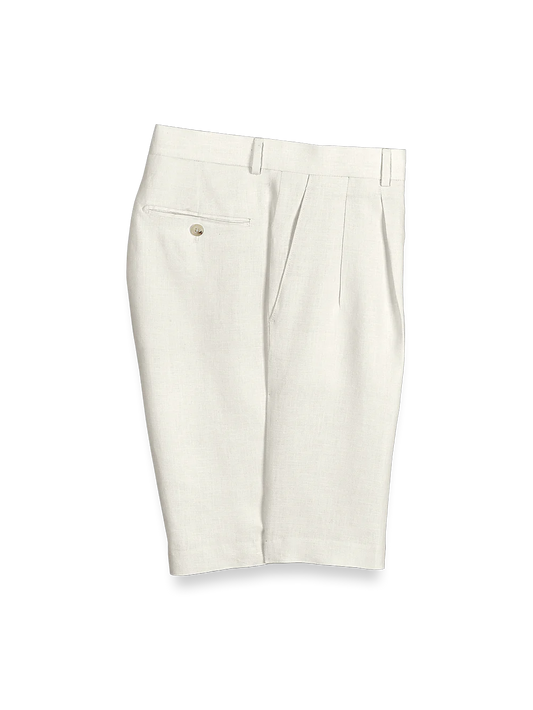 Linen Pleated Shorts - Ivory