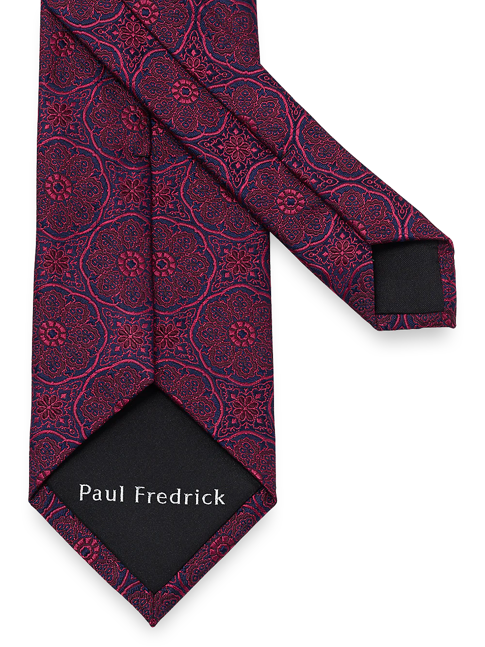 Medallion Woven Silk Tie - Red