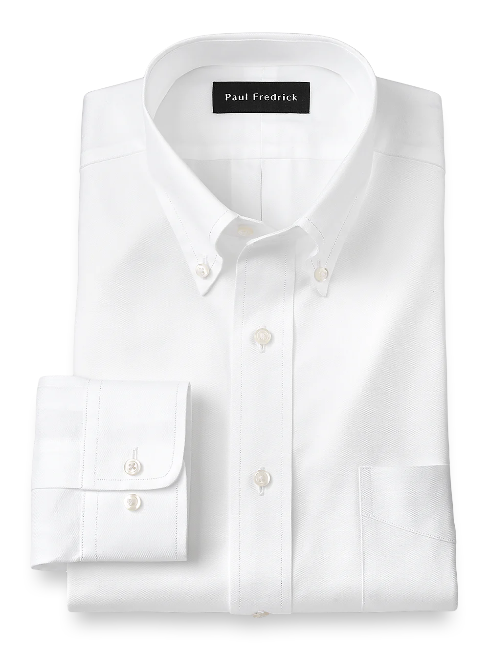 Superfine Egyptian Cotton Solid Color Button Down Collar Dress Shirt - White