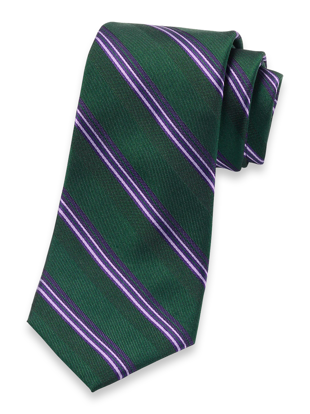 Stripe Woven Silk Tie - Green