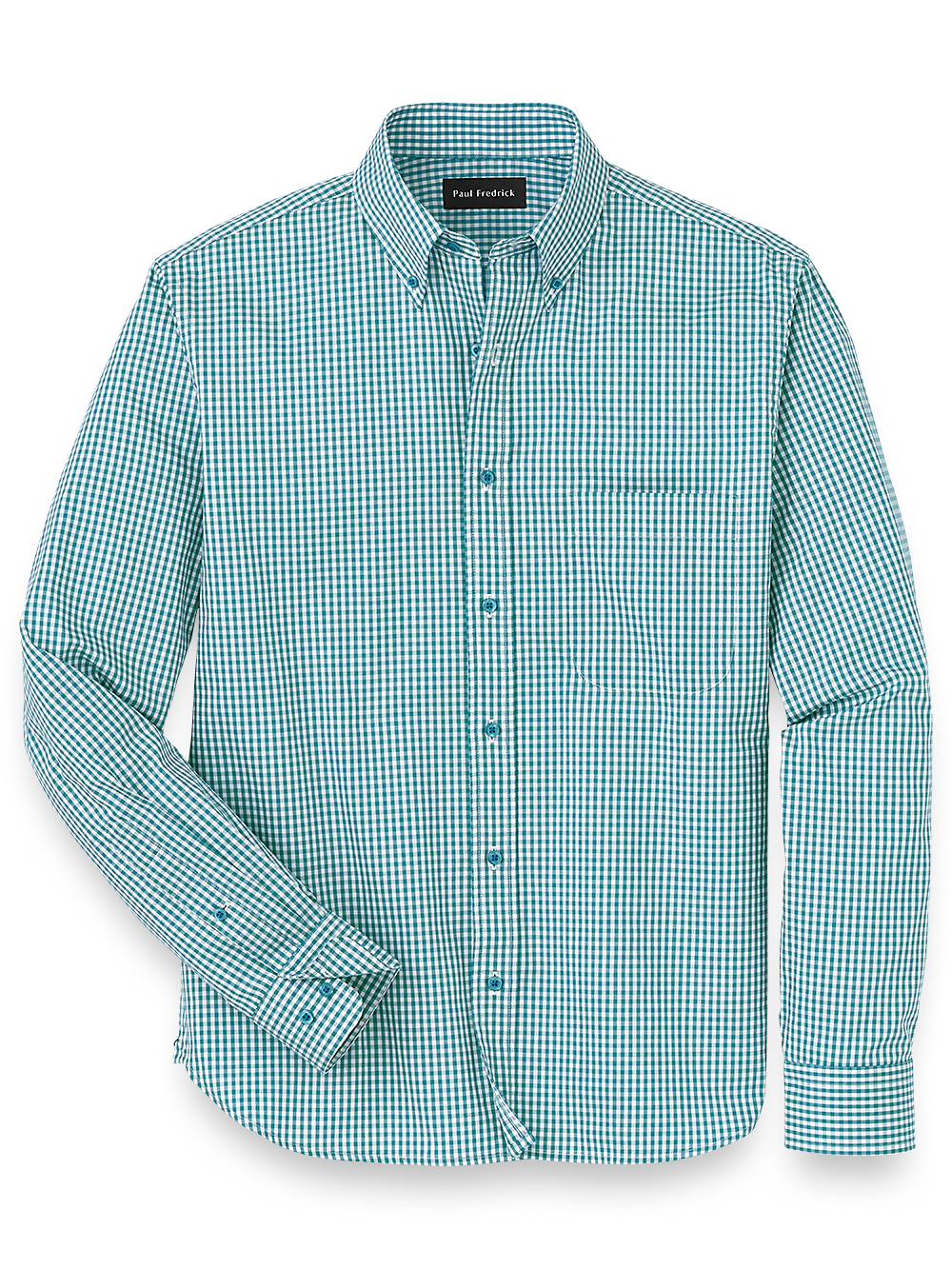 Cotton Gingham Casual Shirt - Teal