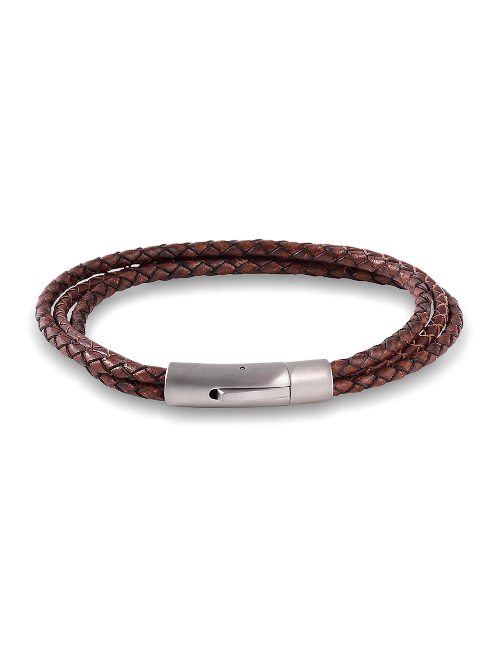 Braided Leather Bracelet - Brown