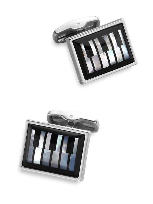 Semi Precious Piano Cufflinks - Black