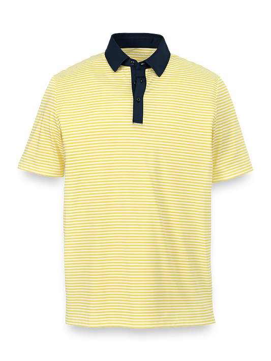 Performance Blend Three Button Polo - Yellow