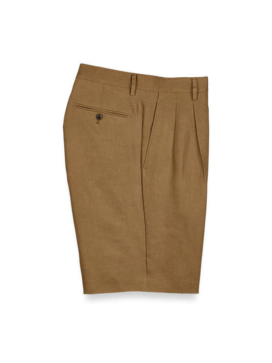 Linen Pleated Shorts - Copper