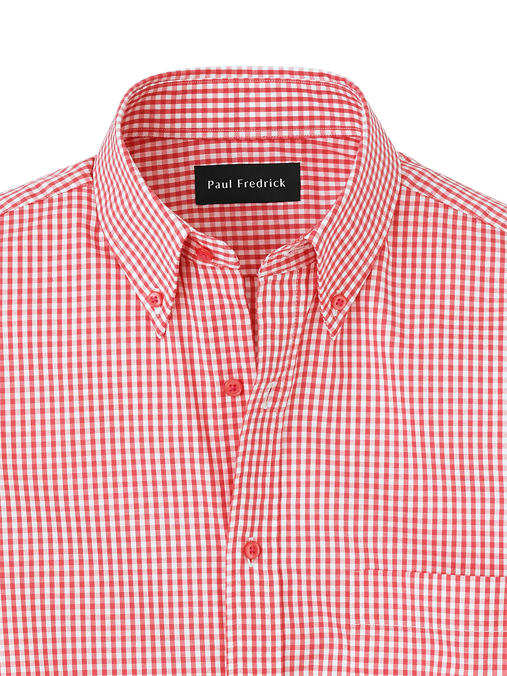 Cotton Gingham Casual Shirt - Coral