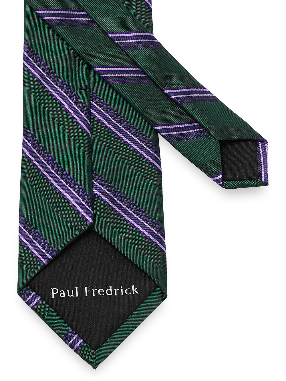 Stripe Woven Silk Tie - Green