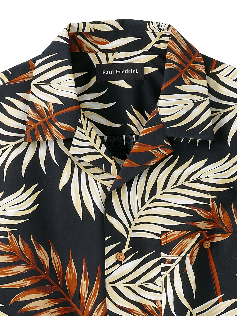 Cotton Tropical Print Casual Shirt - Black Multi