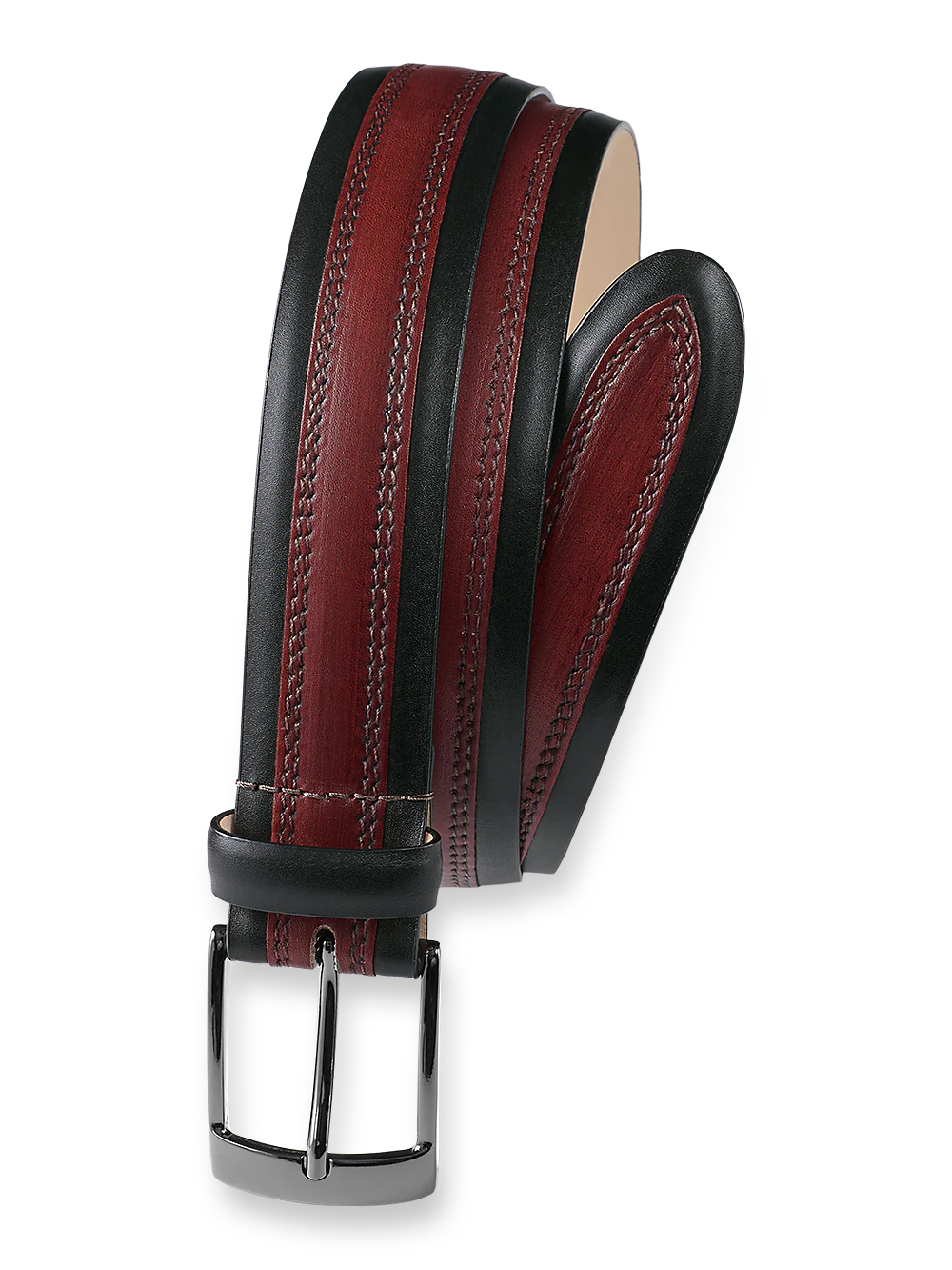 Freeman Belt - Black/burgundy