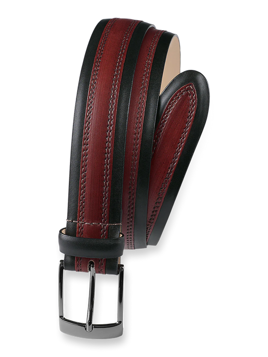 Freeman Belt - Black/burgundy