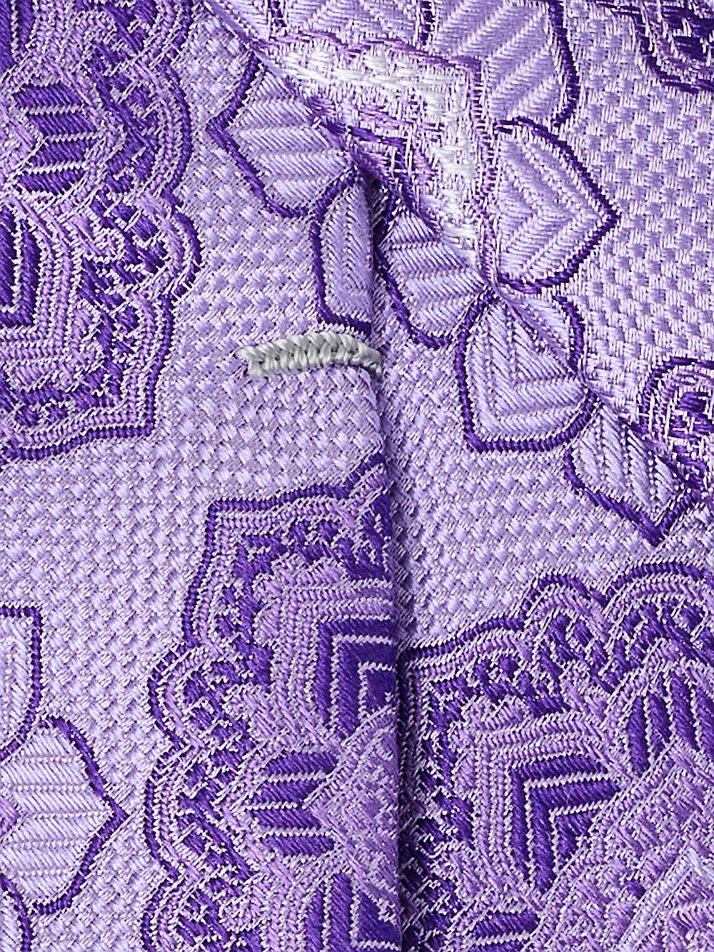 Medallion Woven Silk Tie - Purple