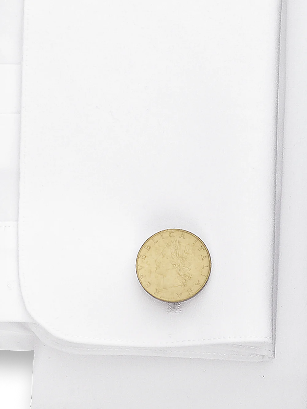 Genuine Italian 20 Lire Coin Cufflinks - Gold