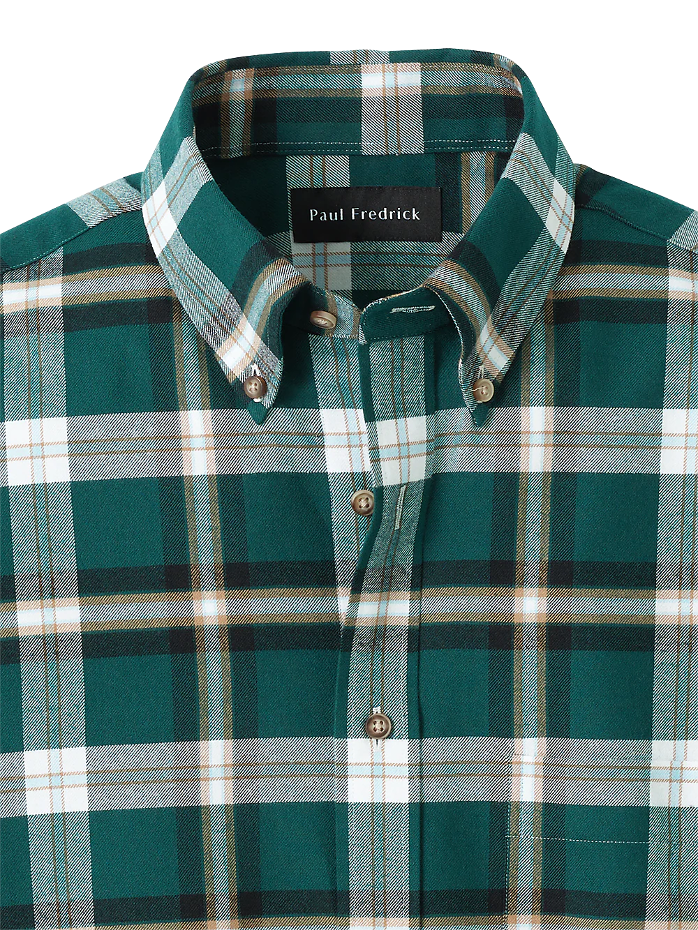 Brushed Twill Plaid Casual Shirt - Green